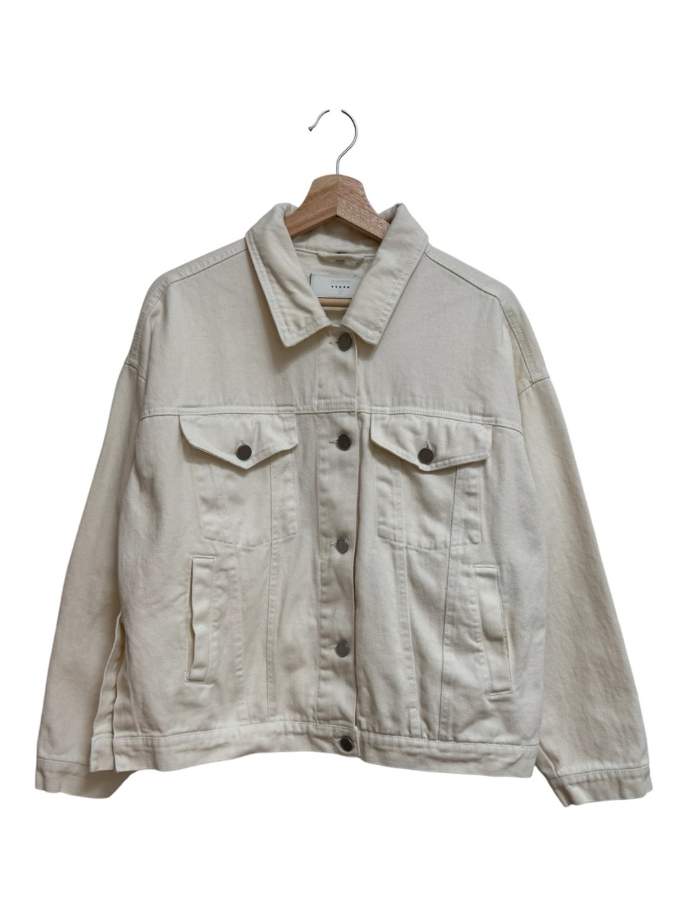 Blank NYC Cream Oversized Jean Denim Jacket Women Medium Layer Boho